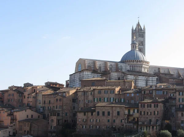 Panorama Siena Metropolitan Cathedral Saint Mary Assumption Tuscany Italy — Stock Photo, Image