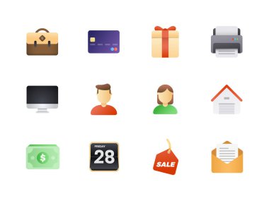 Büyük simge seti. Renkli yarı düz simgeler paketi için harika ve stil web ya da mobil uygulaması tasarım.