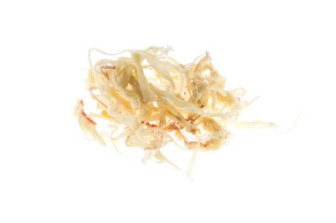 Rendelenmiş kurutulmuş beyaz arka plan üzerinde izole mürekkep balığı