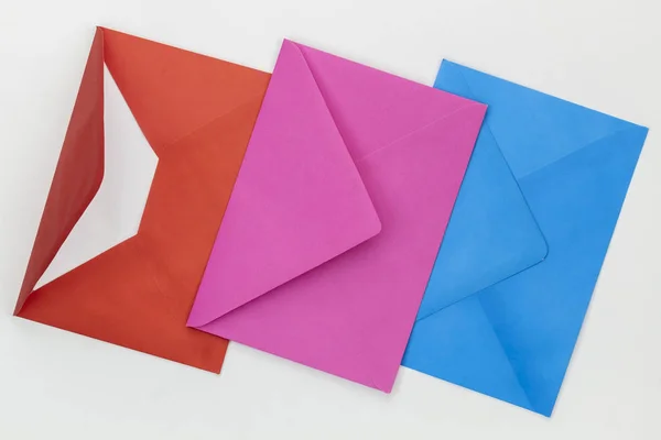 Colorful Envelopes White Background — Stock Photo, Image