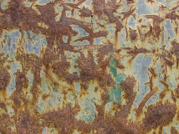 Зелений Пофарбований Старий Метеорит Іржавий Метал Текстури — стокове фото