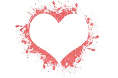 Kırmızı Kan Dökümünün İçindeki Beyaz Boş Kalp Boyama