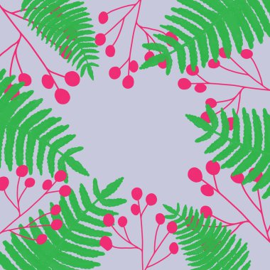 Ortasında Kopya Boşluğu olan Yeşil Çiçek Tasarımı