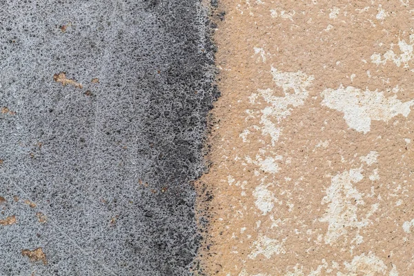 Velho Desgastado Meio Cinza Meio Bege Textura Parede Concreto — Fotografia de Stock