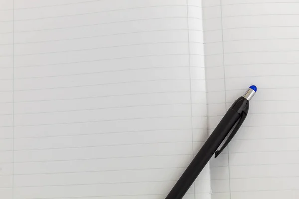 Top View Notebook Aberto Branco Lápis Preto — Fotografia de Stock