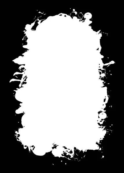 Tinta Salpicadura Decorativa Blanco Negro Photo Edge Coloque Por Encima —  Fotos de Stock