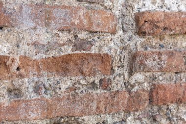 Eski Atık Kırmızı Tuğla Duvar Dokusunu Kapat
