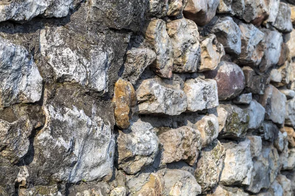Zavřít Starou Omšelou Kamennou Zeď Textury — Stock fotografie