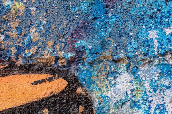 Blue Orange Black Painted Concrete Texture — Stock Photo, Image