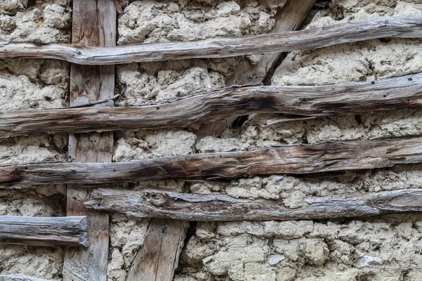 Antigua Casa Erosionada Pared Barro — Foto de Stock