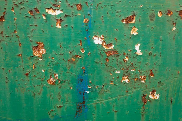 Rusty Grön Målad Metall Textur — Stockfoto