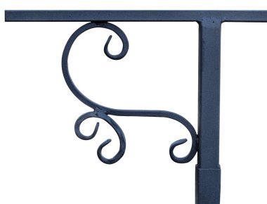 Metal Çitin Bir Parçası Beyaz Arkaplanda İzole Edildi