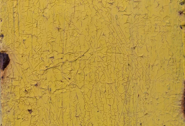 Textura Metal Rayado Envejecido Pintado Amarillo — Foto de Stock