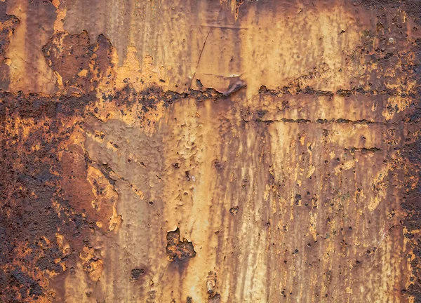 Régi Weathered Corrugated Rusty Fém Textúra — Stock Fotó