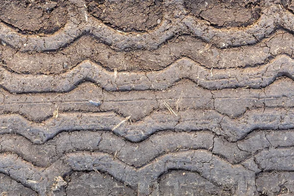 Texture Tyres Track Dry Soil — Stock Photo, Image