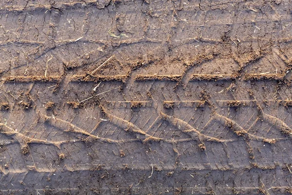 Texture Tyres Track Dry Soil — Stock Photo, Image