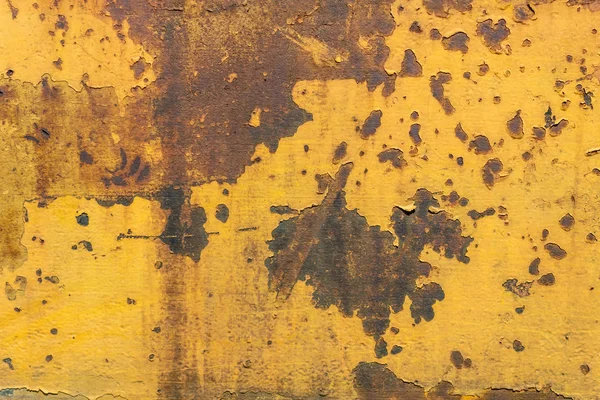 Textura Metálica Oxidada Envejecida Pintada Amarilla —  Fotos de Stock