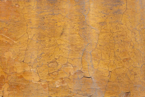 Amarelo Velho Weathered Rachado Parede Textura — Fotografia de Stock