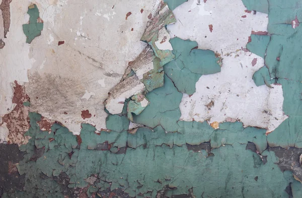 Old Weathered White Painted Cracked Wall Texture — Stockfoto