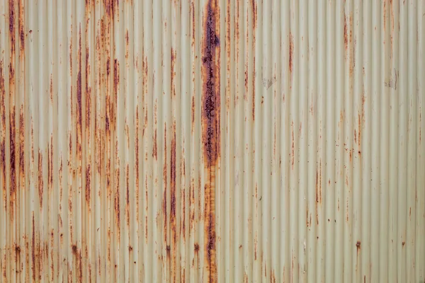 Corrugated Rusty Stripped Metal Fence Texture — Stock Photo, Image