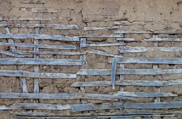 Régi Weathered House Mud Wall — Stock Fotó