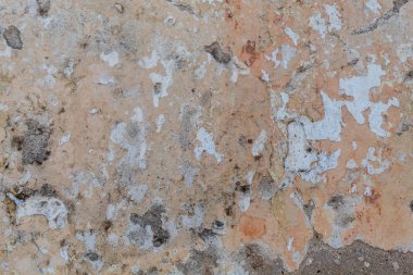 Old Weathered White Painted Damaged House of The Mud Wall