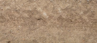 Brownish Dirt Road Texture With Tractor Wheel Embossed