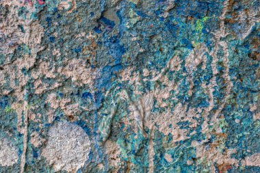 Mavi Boyalı Eski Yıpranmış Beton Duvar dokusu