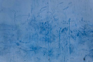 Mavi Boyalı Yıpranmış Beton Duvar dokusu