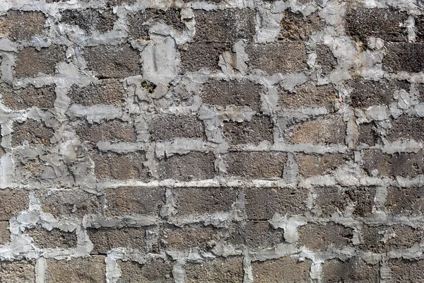 Väderbeklädda Grå Betongblock Wall Texture — Stockfoto