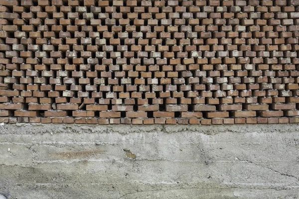 Half Concrete Half Red Bricks Wall Texture