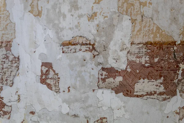Staré Ošlehaný Poškozené Bílé Malované Textury Zdi — Stock fotografie