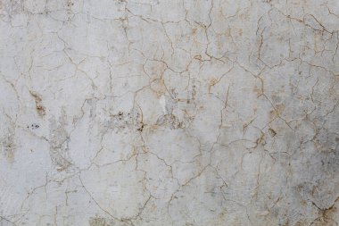 Eskimiş Beyaz Boyalı Çatlak Beton Duvar dokusu