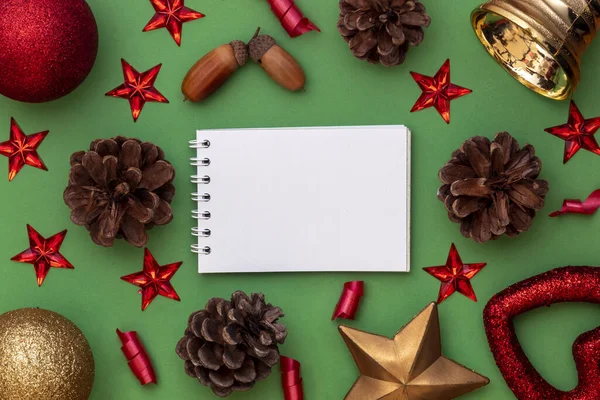 Composición Creativa Útil Para Tarjeta Felicitación Navidad Año Nuevo Creada — Foto de Stock