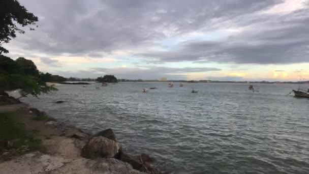 Weligama Sri Lanka Mar Calmo Antes Chuva — Vídeo de Stock