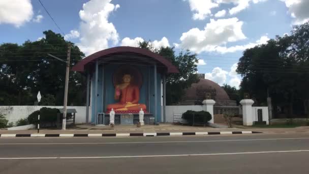 Anuradhapura Sri Lanka Estatua Buda Largo Del Camino — Vídeo de stock