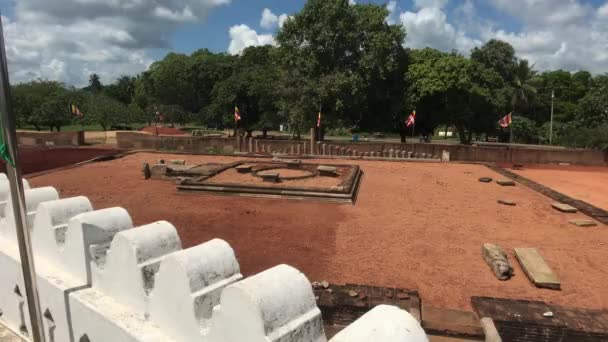 Anuradhapura Sri Lanka Uitzicht Hek Palen Buurt Van Dagoba — Stockvideo