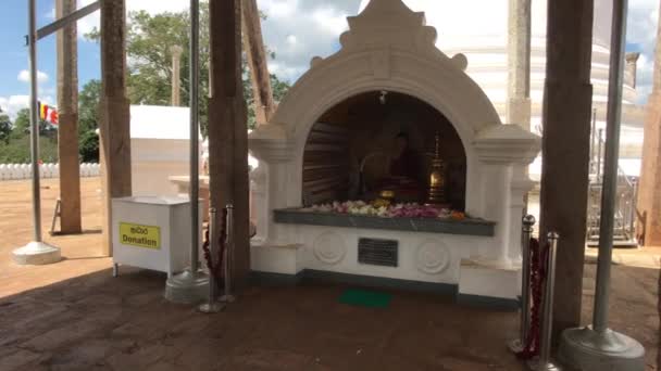 Anuradhapura Sri Lanka View Pillars Large Room Buddha — Stock Video