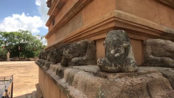 Anuradhapura Sri Lanka Parte Dos Produtos Pedra Dagoba Close — Vídeo de Stock