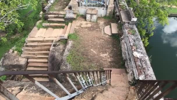 Anuradhapura Sri Lanka Vista Desde Montaña Hasta Las Escaleras Del — Vídeos de Stock