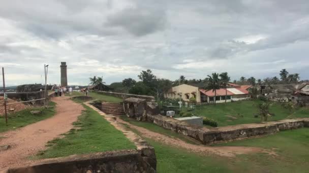 Galle Sri Lanka Belangrijkste Muur Van Het Fort Top — Stockvideo