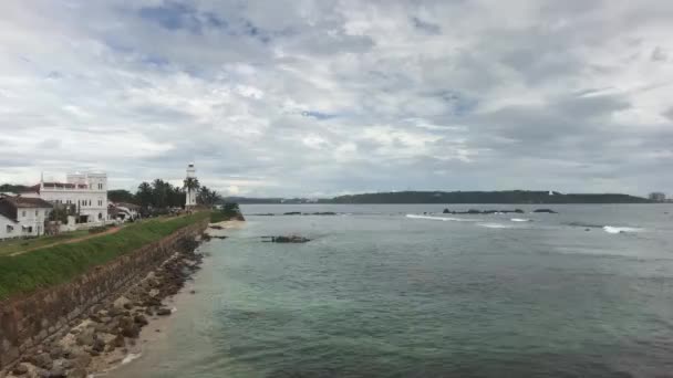 Galle Σρι Λάνκα Θέα Στη Θάλασσα Και Συνοικία Από Φρούριο — Αρχείο Βίντεο