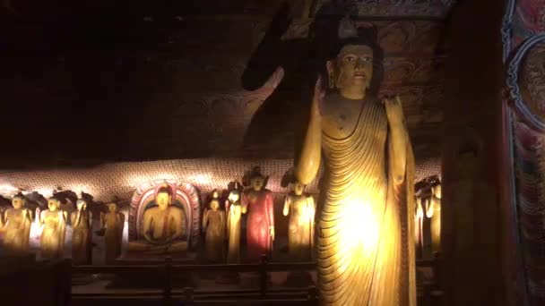 Dambulla Sri Lanka Grotttempel Med Stor Buddha — Stockvideo