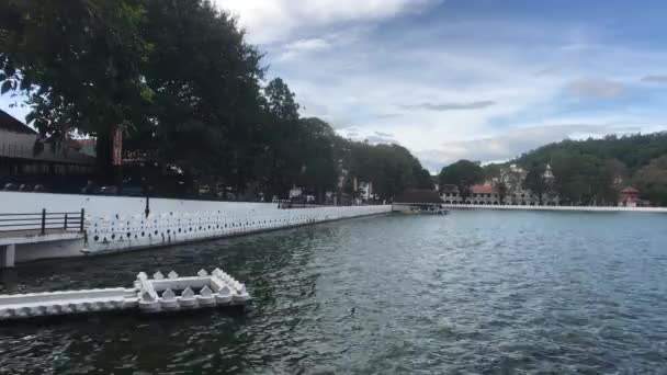 Kandy Sri Lanka Blick Auf Den See Von Der Straße — Stockvideo