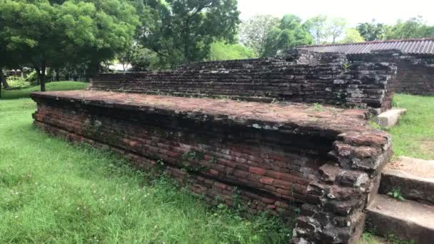 Анурадхапура, Шри-Ланка, сломанная стена в парке — стоковое видео