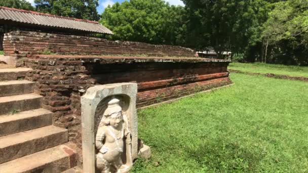 Anuradhapura, Sri Lanka, resten van het paleis en entree met trap — Stockvideo