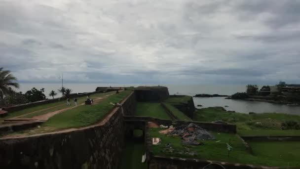 Galle, Sri Lanka, vista de las fortificaciones — Vídeo de stock