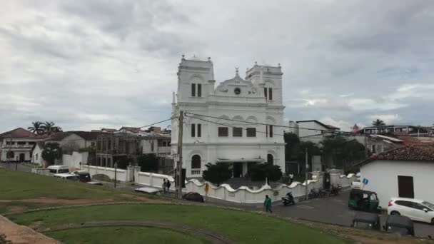 Galle, Sri Lanka, régi templom épület — Stock videók