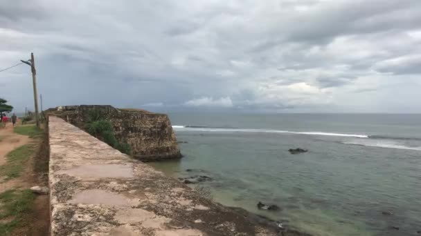 Galle, Sri Lanka, duvardaki karga — Stok video