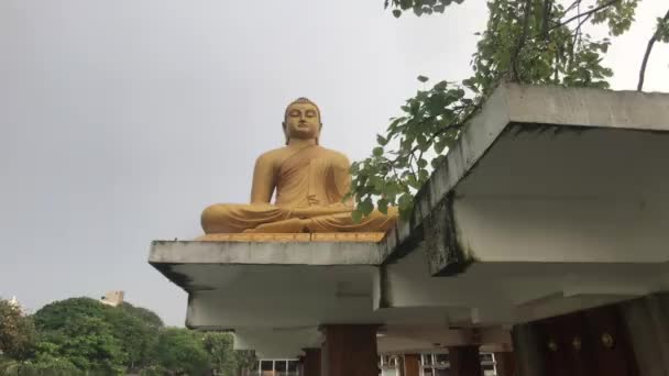 Colombo, Srí Lanka, 22. listopadu 2019, 61 Srí Jinarathana Rd, Gangaramaya Temple Buddha na střeše — Stock video